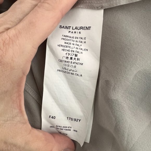 Saint Laurent gray sheer long sleeve blouse size 40 - Picture 6 of 7